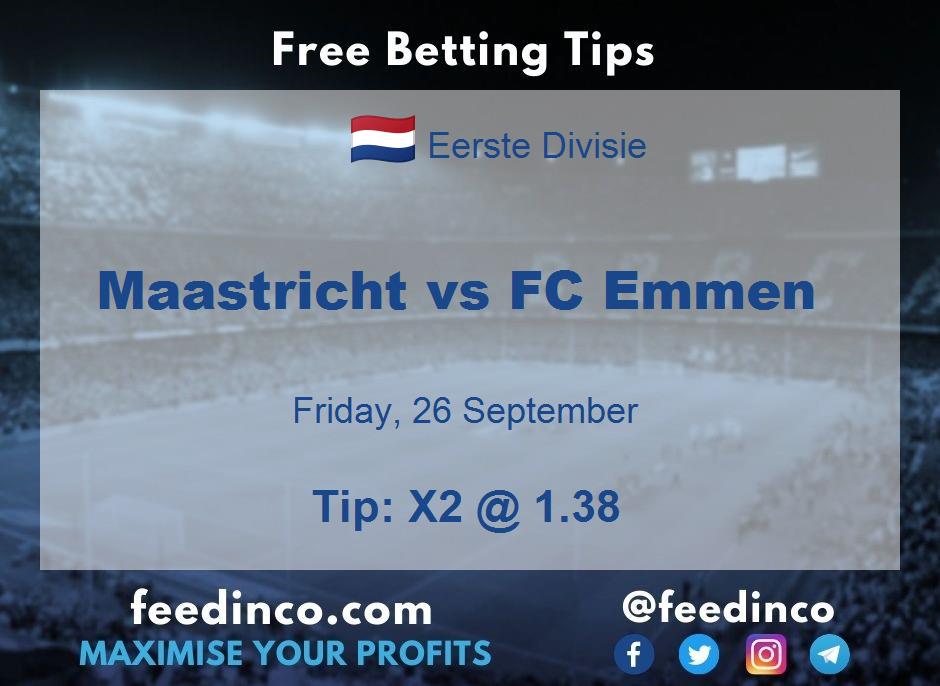 Maastricht vs FC Emmen Prediction Maastricht vs FC Emmen Prediction