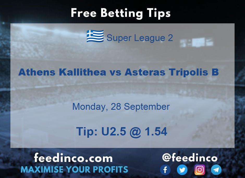Athens Kallithea vs Asteras Tripolis B Prediction Athens Kallithea vs Asteras Tripolis B Prediction