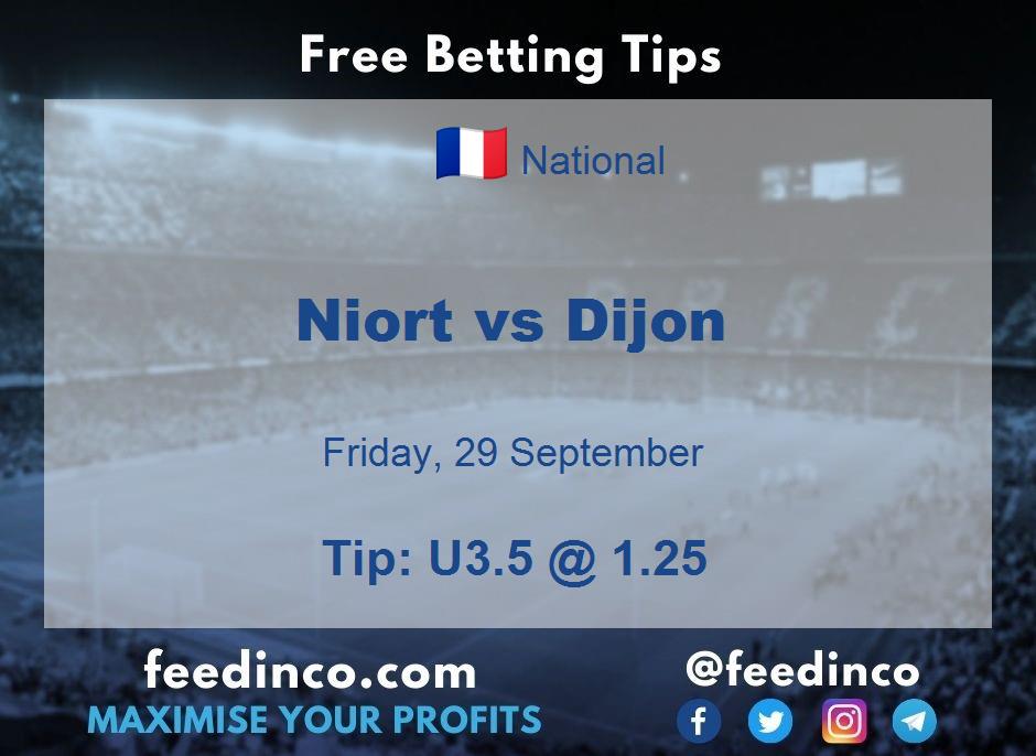 Niort vs Dijon Prediction Niort vs Dijon Prediction