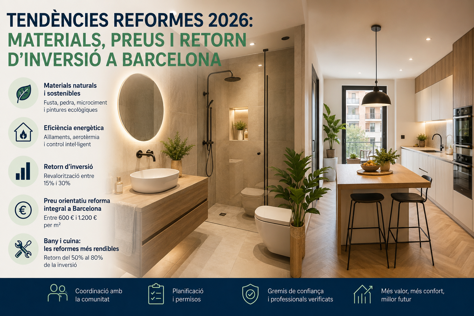 Tendències reformes 2026: materials, preus i ROI real