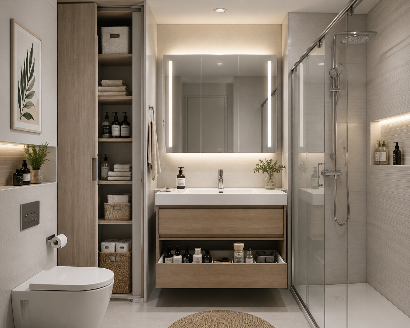 Soluciones inteligentes para armarios de baños pequeños: aprovecha cada centímetro
