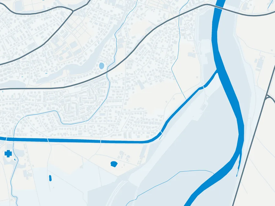 Kartenillustration der Umgebung von Angelteiche Moosburg