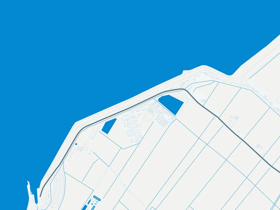 Kartenillustration der Umgebung von Forellensee Nordstrand - RiNi's Angelmeile
