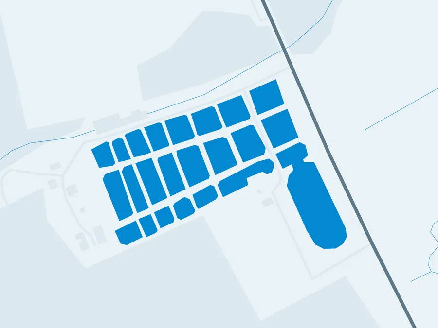 Kartenillustration der Umgebung von slube an den Teichen Hoher Fläming
