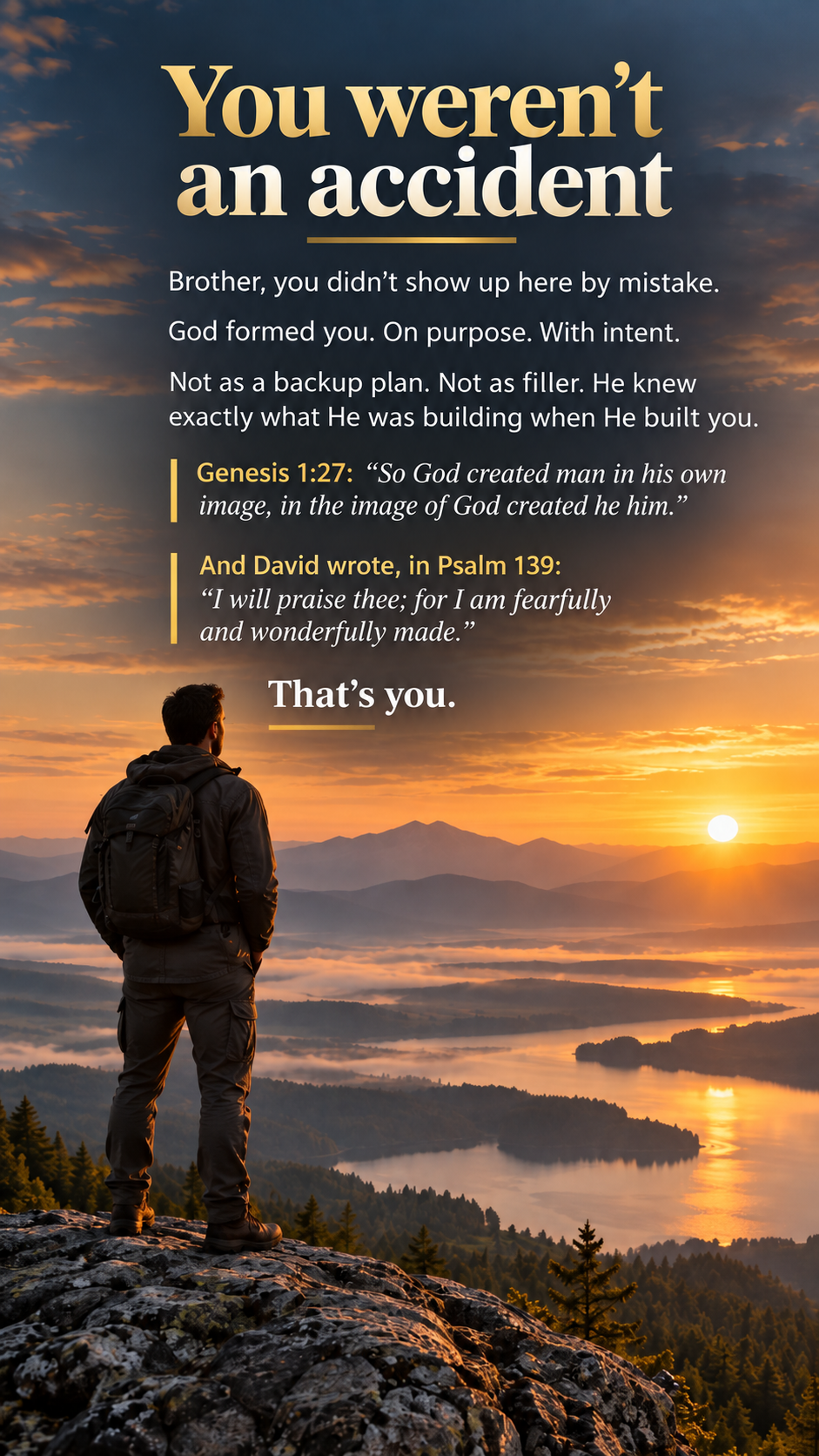 You weren't an accident. The Gospel in five short screens.