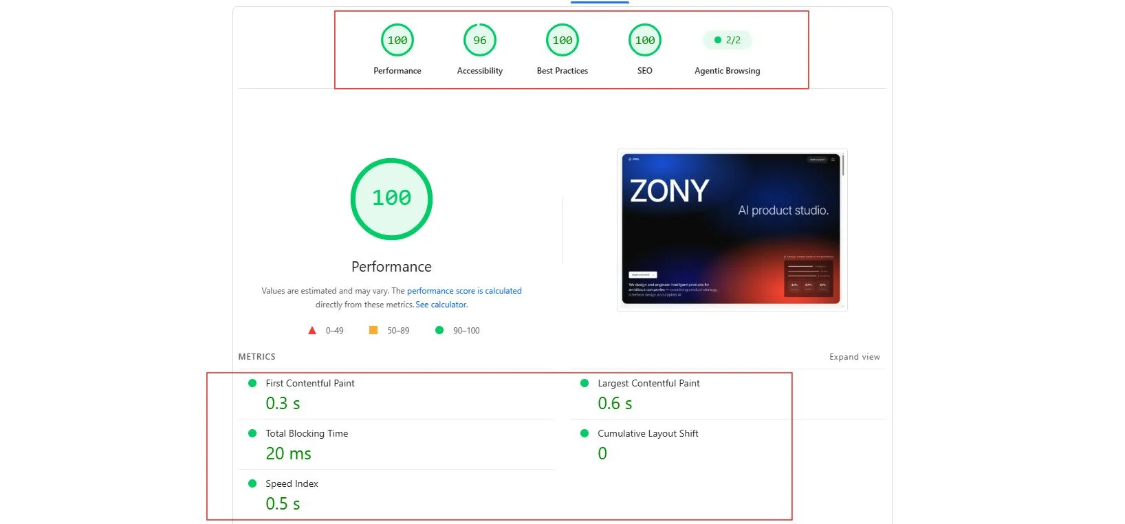 Zony evidence screenshot