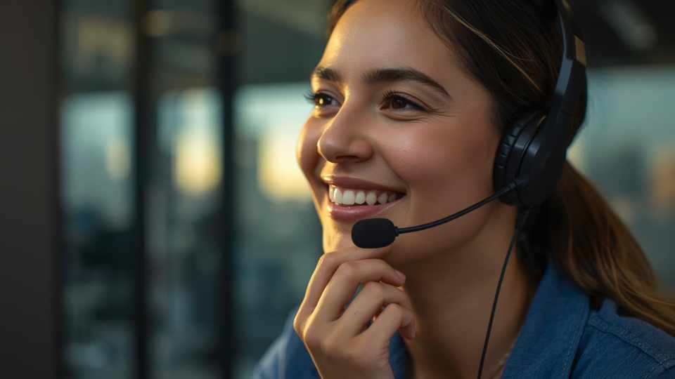 Teleoperador de call center manteniendo una conversación natural y empática con un cliente aplicando venta conversacional.