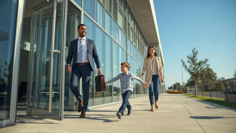 Empleados felices disfrutando de beneficios de salario emocional como horarios flexibles y zonas de descanso en la oficina.