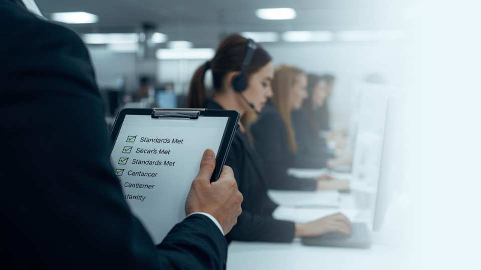 Teleoperadores trabajando profesionalmente cumpliendo el código de vestimenta y normas de conducta del Call Center.