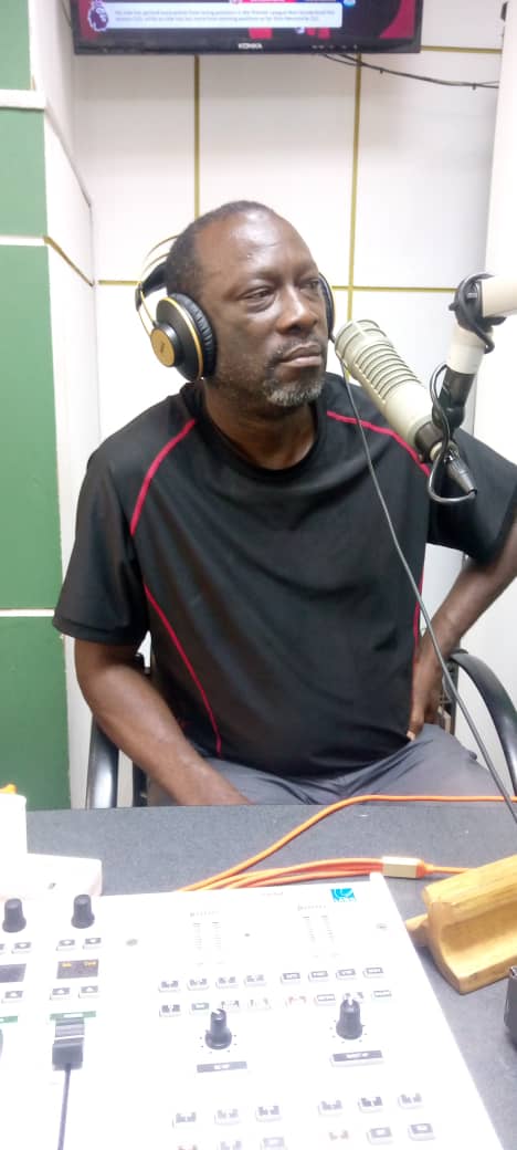 John Kennedy Lubogo Mutatwala (General Secretary) in Radio Simba Studio.