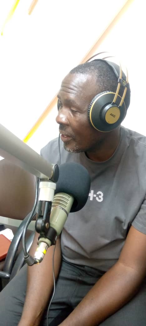 Vicent Kayonga Luganda (Assistant General Secretary) in Radio Simba Studio.