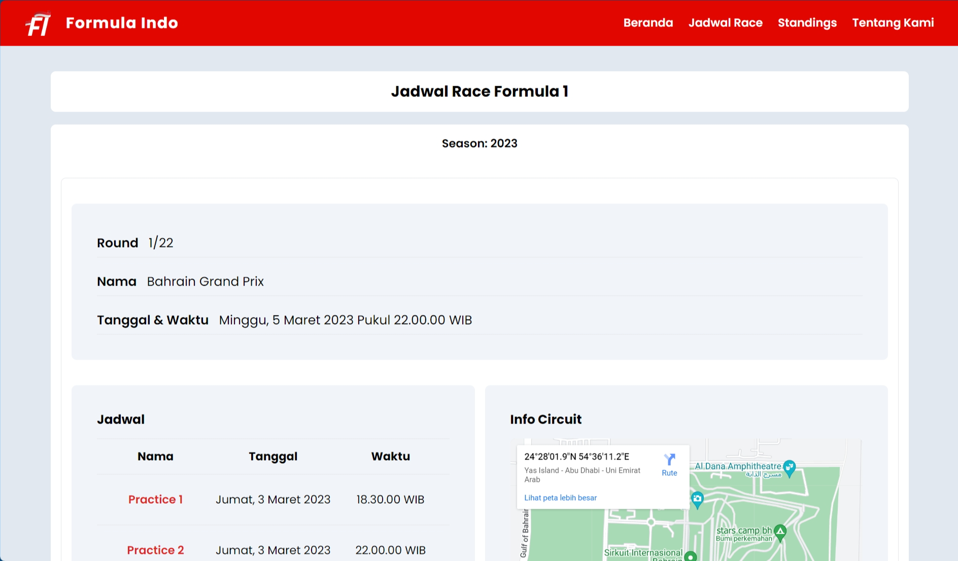 Jadwal Race