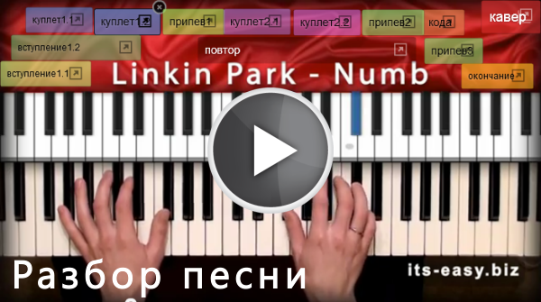 Детально разбираем как играть на Фортепиано Linkin Park — Numb