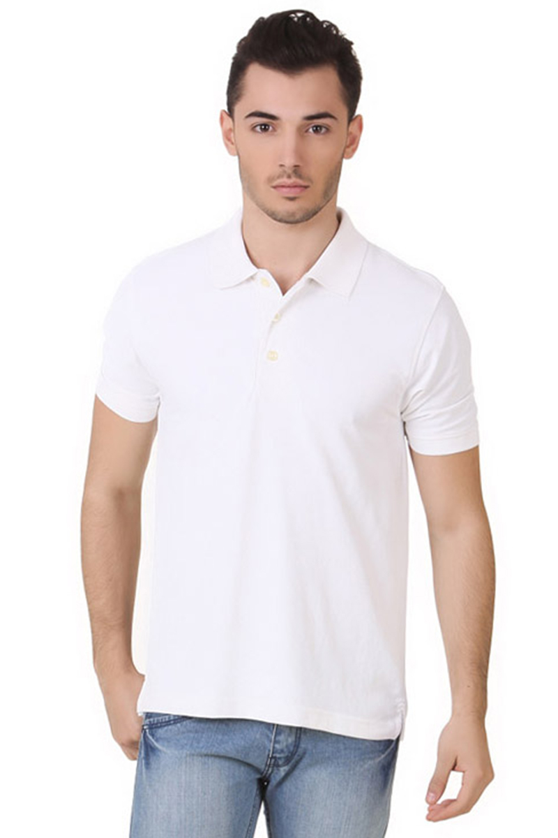 T-Shirts / Polo Collar / Honeycomb / White