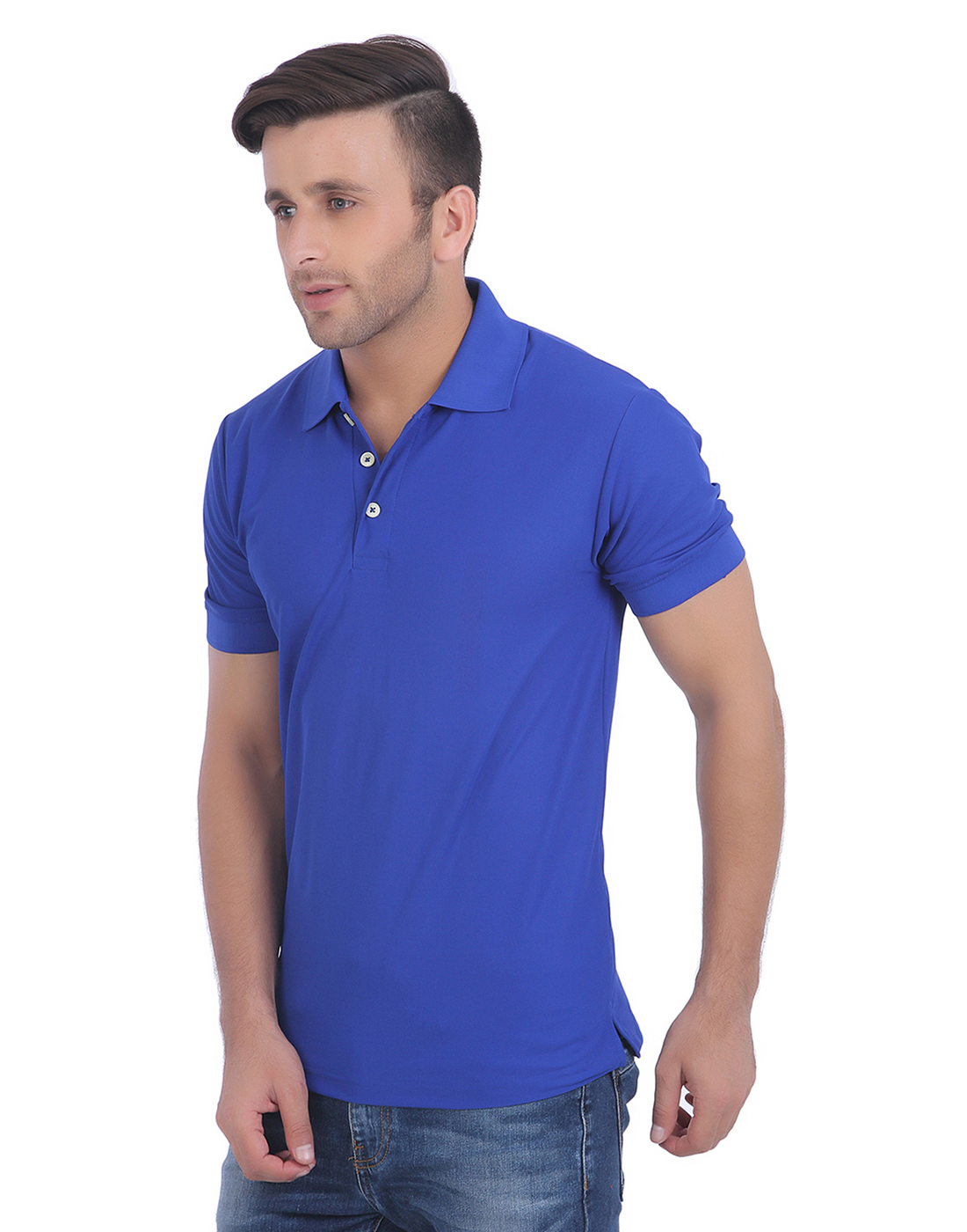 T-Shirts / Polo Collar / Honeycomb / Royal Blue - 2