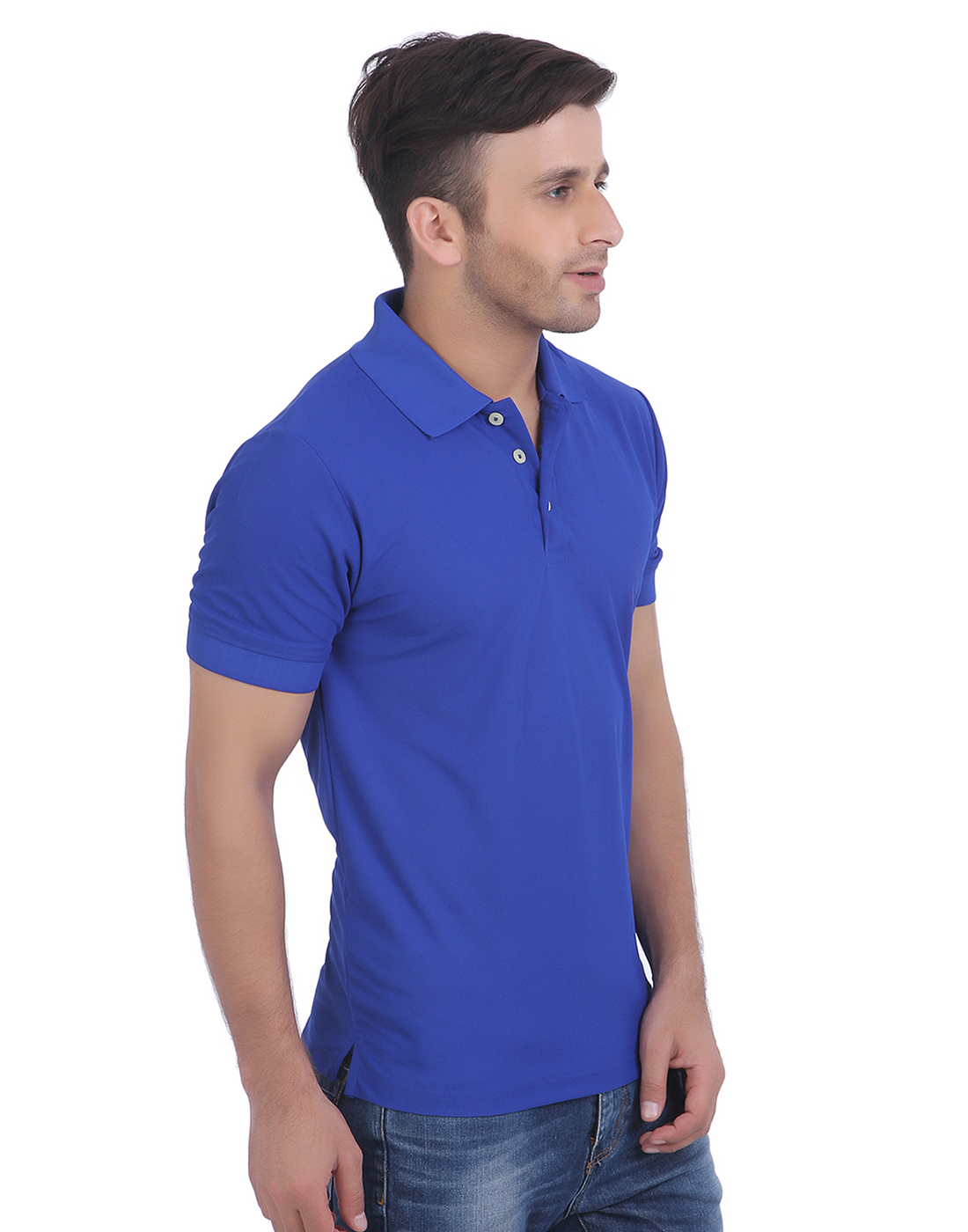 T-Shirts / Polo Collar / Honeycomb / Royal Blue - 4