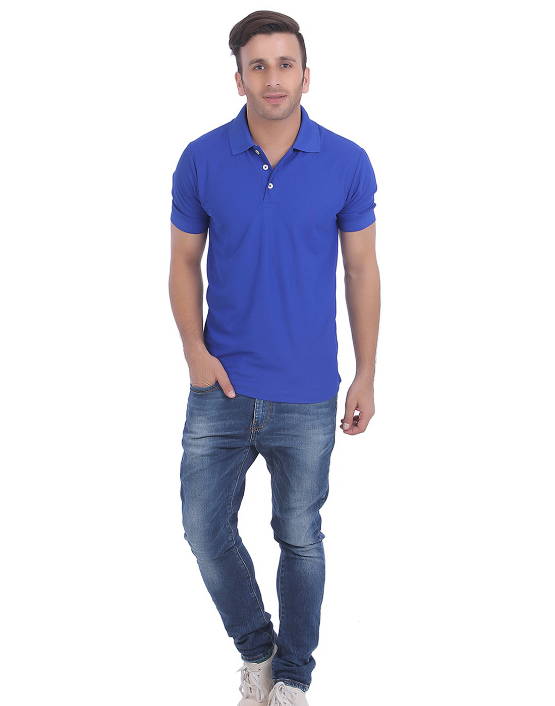 T-Shirts / Polo Collar / Honeycomb / Royal Blue - 5