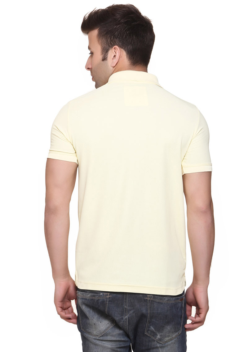 T-Shirts / Polo Collar / Honeycomb / Pastel Yellow - 3