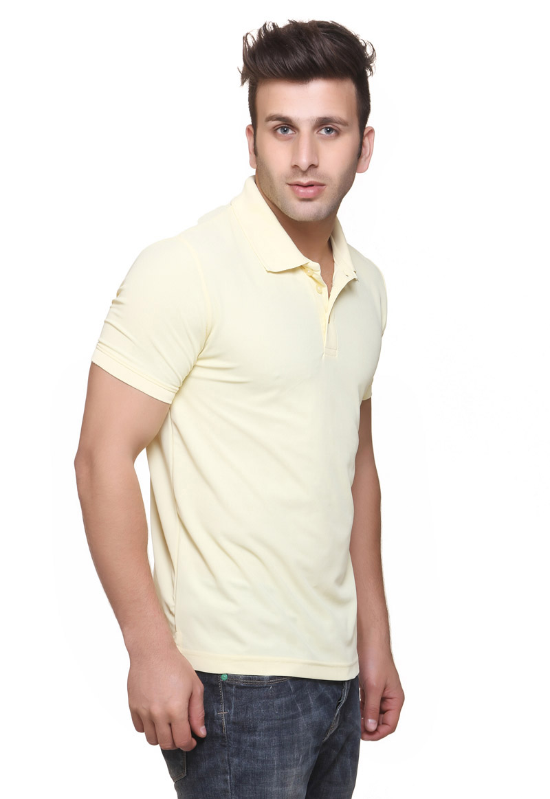 T-Shirts / Polo Collar / Honeycomb / Pastel Yellow - 4