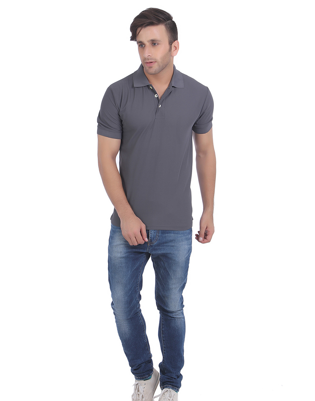 T-Shirts / Polo Collar / Honeycomb / Gargoyle Grey - 5