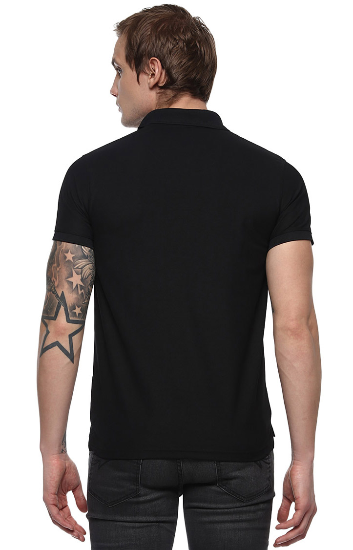 T-Shirts / Polo Collar / Honeycomb / Black - 2