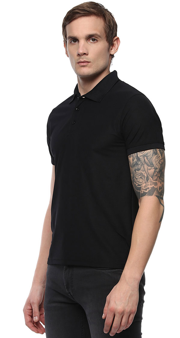 T-Shirts / Polo Collar / Honeycomb / Black - 3