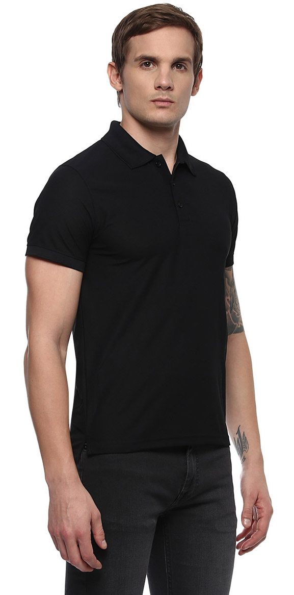 T-Shirts / Polo Collar / Honeycomb / Black - 4