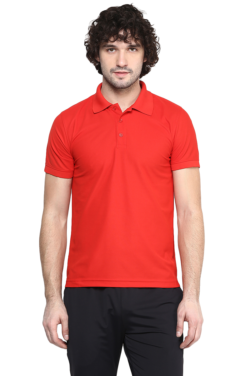 T-Shirts / Polo Collar / Honeycomb / Red