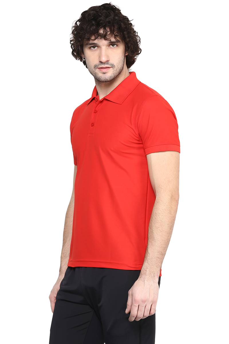T-Shirts / Polo Collar / Honeycomb / Red - 2
