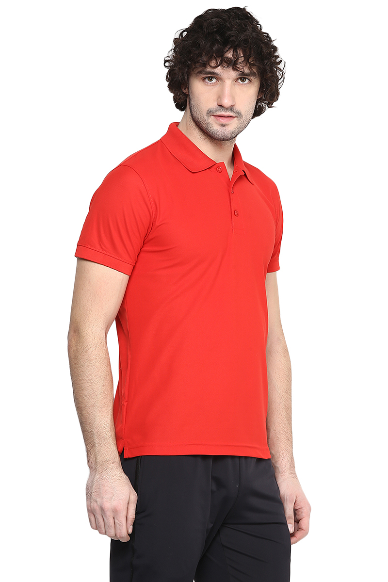 T-Shirts / Polo Collar / Honeycomb / Red - 4