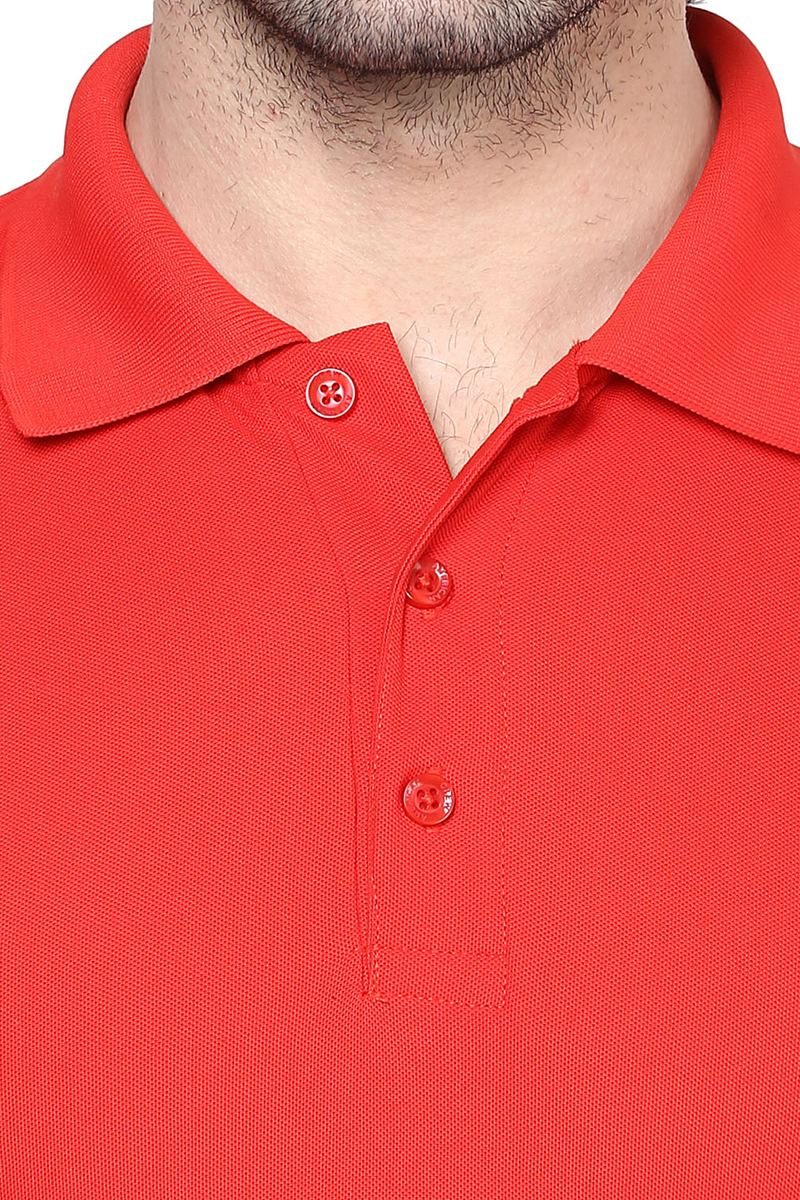 T-Shirts / Polo Collar / Honeycomb / Red - 6