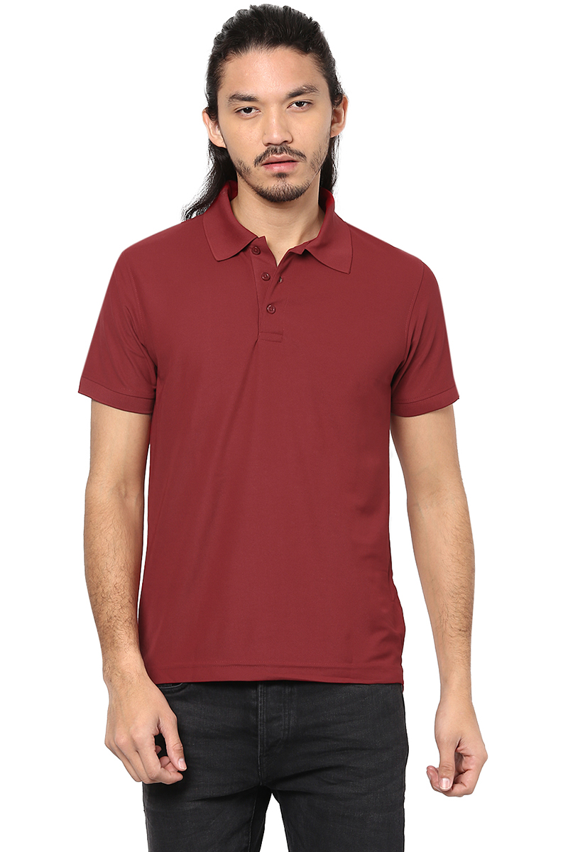 T-Shirts / Polo Collar / Honeycomb / Maroon