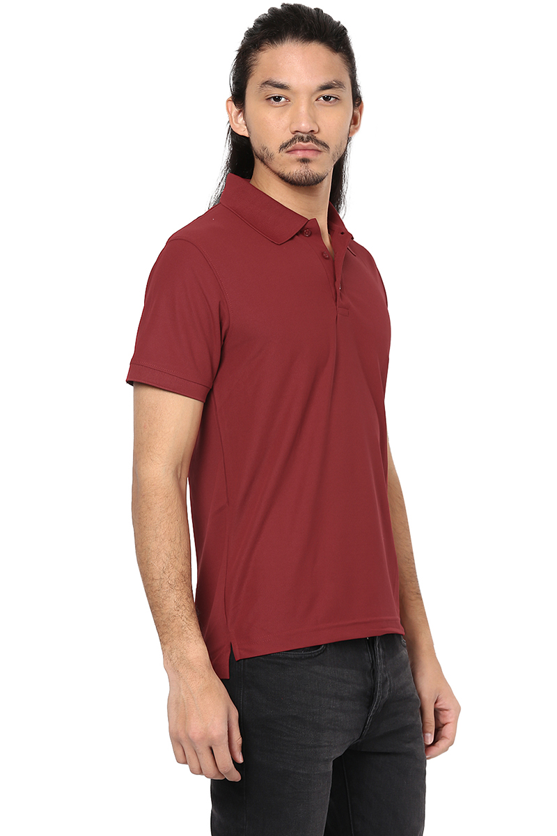 T-Shirts / Polo Collar / Honeycomb / Maroon - 4