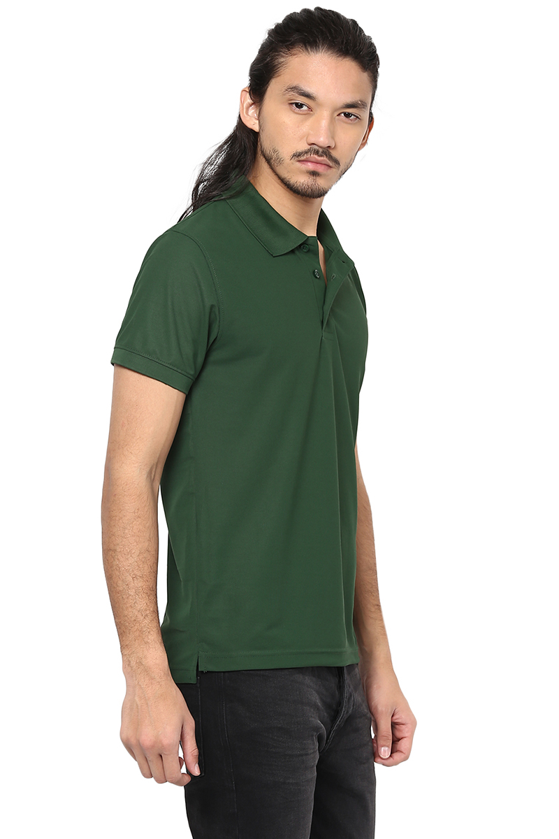 T-Shirts / Polo Collar / Honeycomb / Forest Green - 4