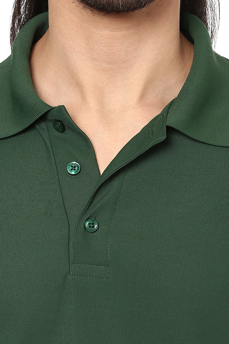T-Shirts / Polo Collar / Honeycomb / Forest Green - 6