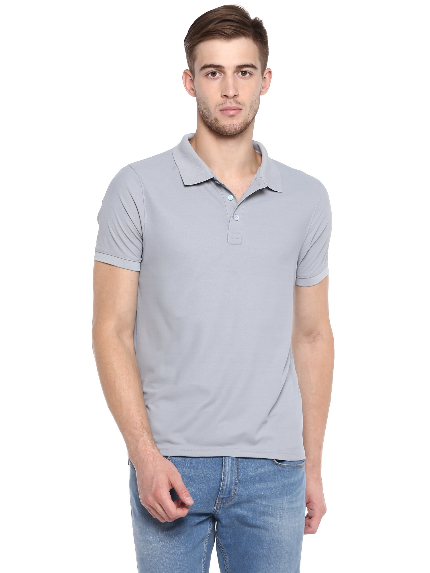 T-Shirts / Polo Collar / Honeycomb / Steel Grey