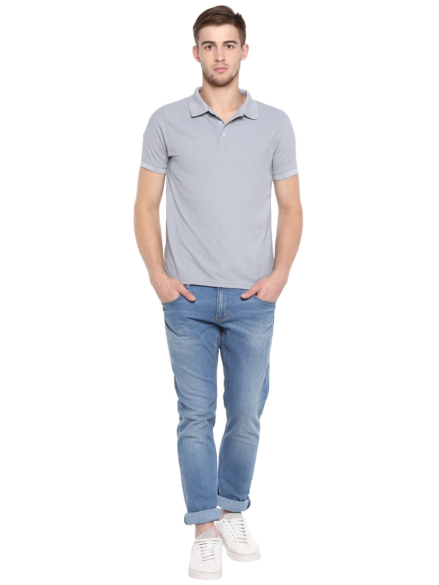 T-Shirts / Polo Collar / Honeycomb / Steel Grey - 2