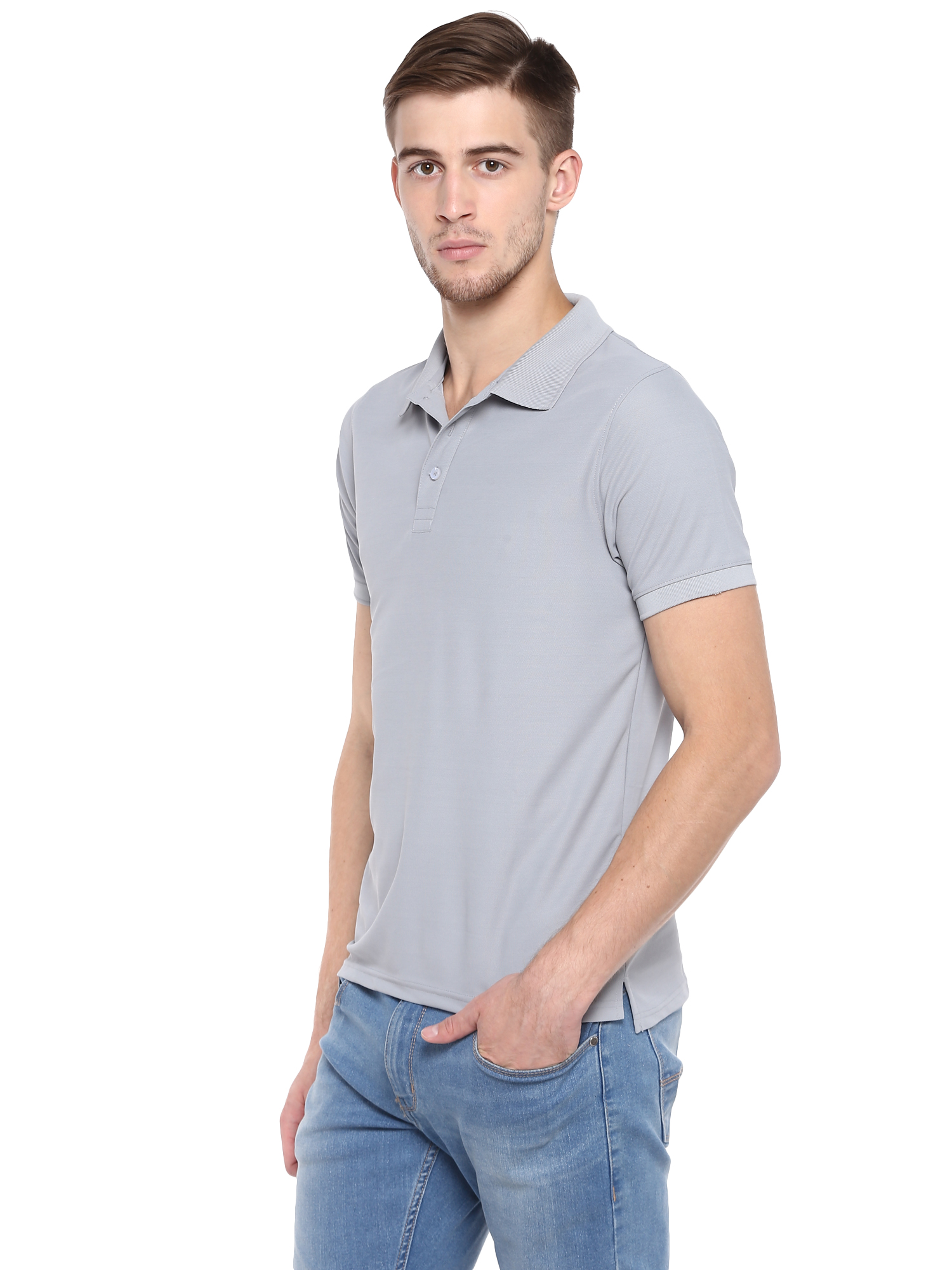 T-Shirts / Polo Collar / Honeycomb / Steel Grey - 5