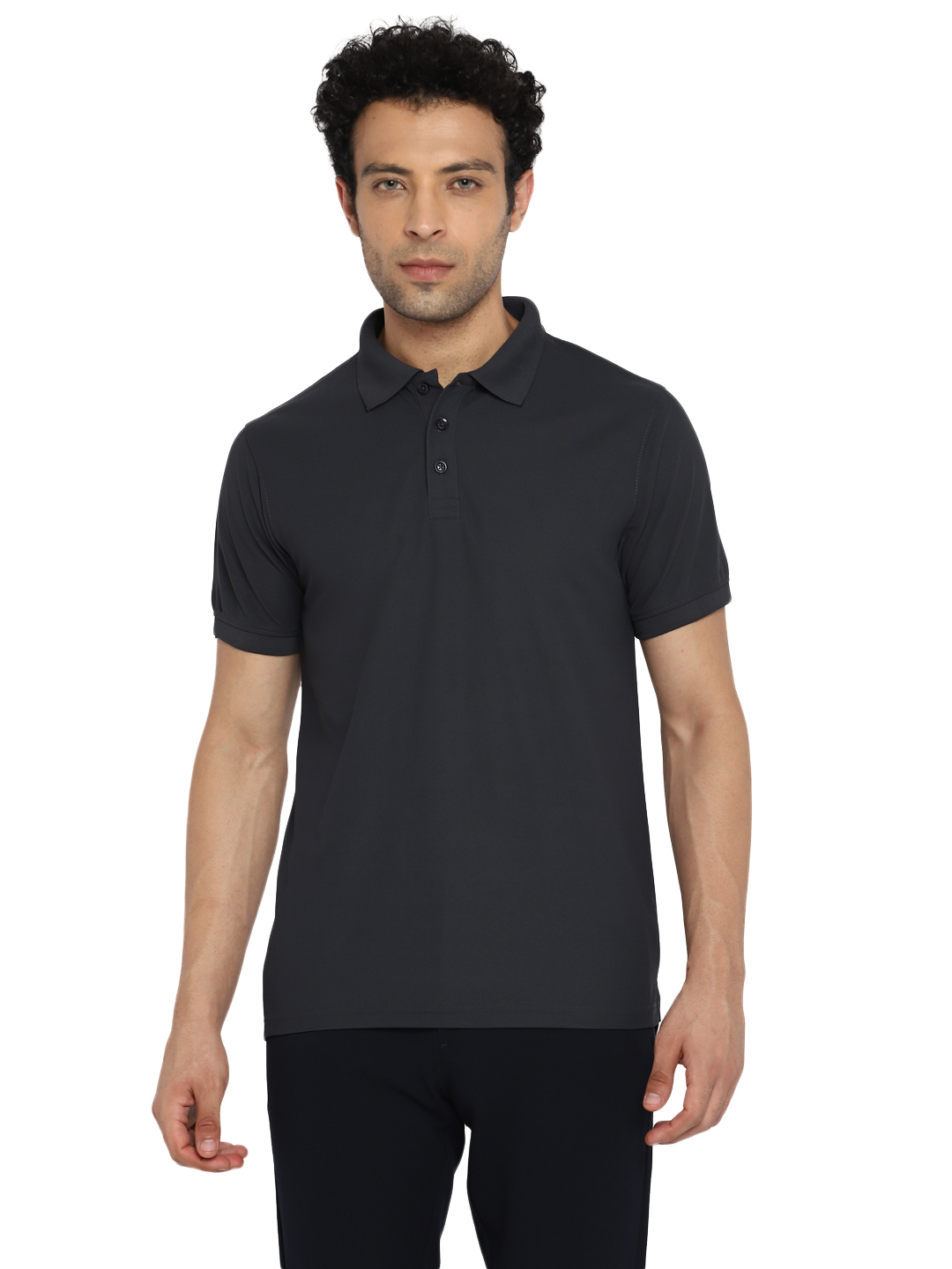 T-Shirts / Polo Collar / Honeycomb / Carbon Grey