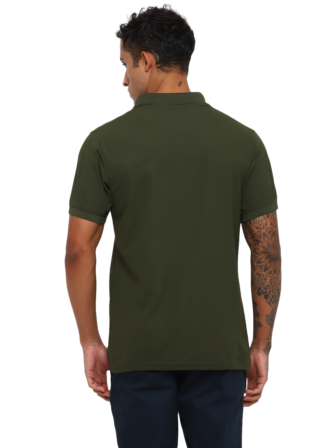 T-Shirts / Polo Collar / Honeycomb / Olive Green - 2