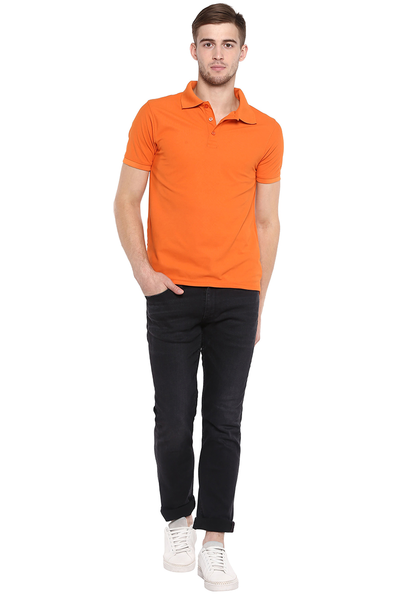 T-Shirts / Polo Collar / Honeycomb / Orange - 4