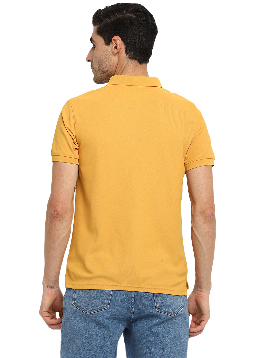 T-Shirts / Polo Collar / Honeycomb / Mustard Yellow - 3