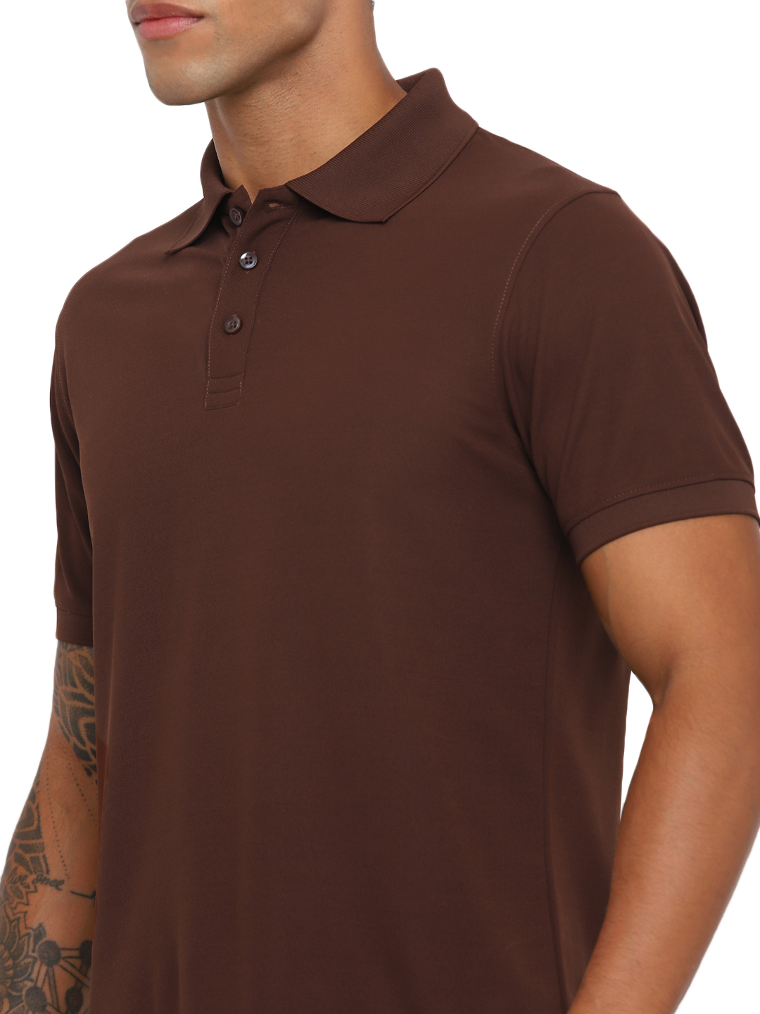 T-Shirts / Polo Collar / Honeycomb / Dark Brown - 5