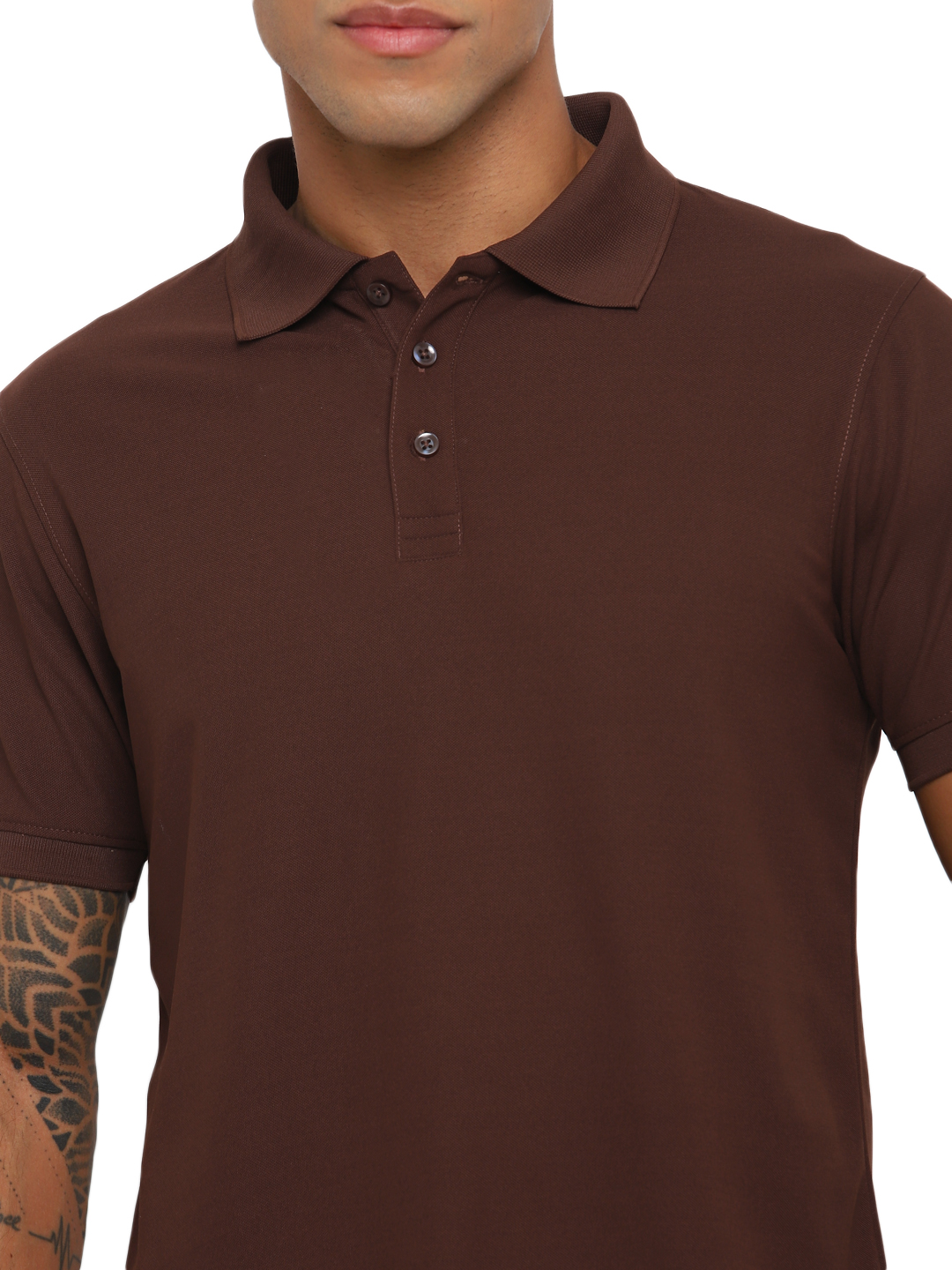 T-Shirts / Polo Collar / Honeycomb / Dark Brown - 6