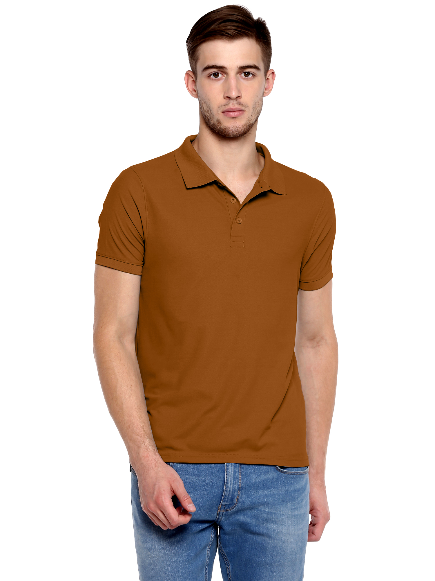 T-Shirts / Polo Collar / Honeycomb / Caramel