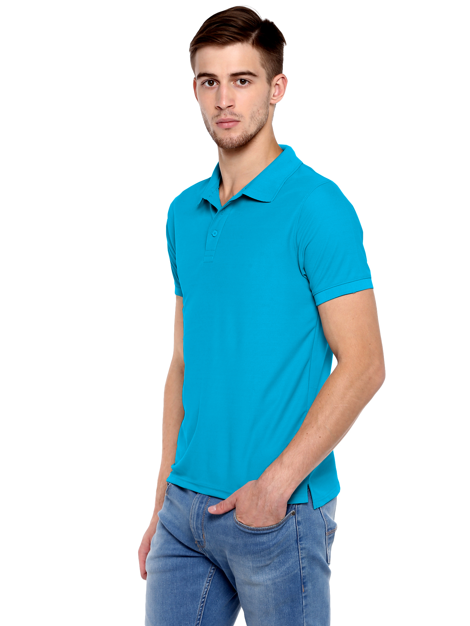 T-Shirts / Polo Collar / Honeycomb / Ocean Blue - 3