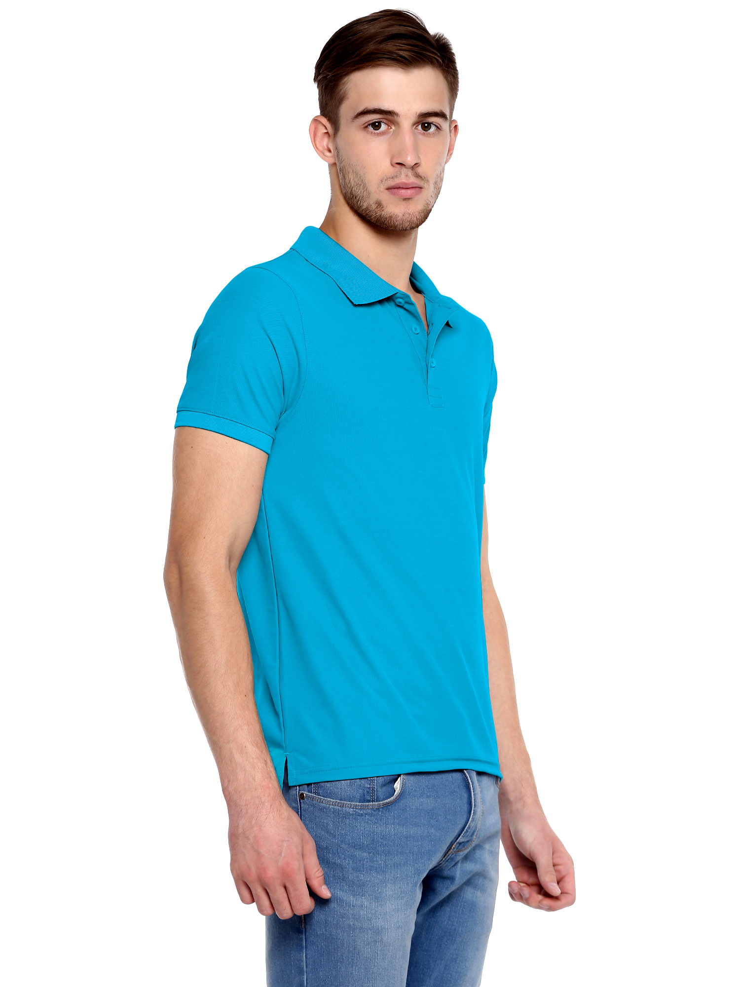 T-Shirts / Polo Collar / Honeycomb / Ocean Blue - 4