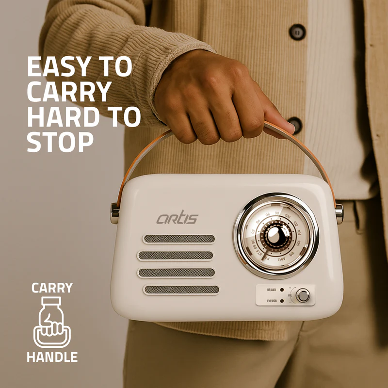 Artis BT15 Retro Portable Wireless Bluetooth Speaker - 4