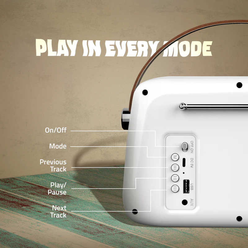 Artis BT15 Retro Portable Wireless Bluetooth Speaker - 5