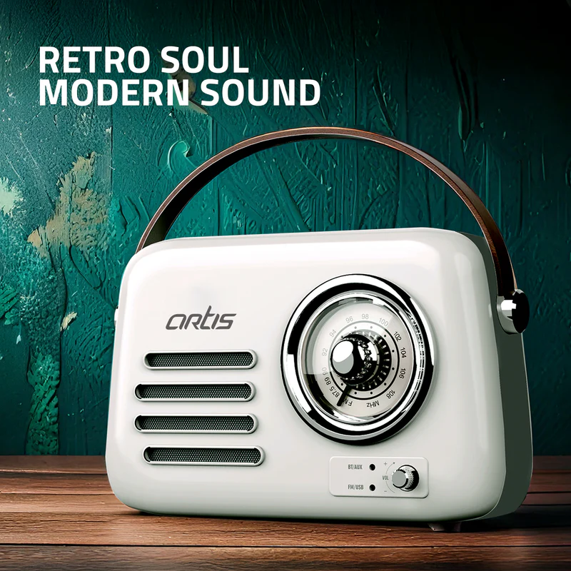Artis BT15 Retro Portable Wireless Bluetooth Speaker - 6
